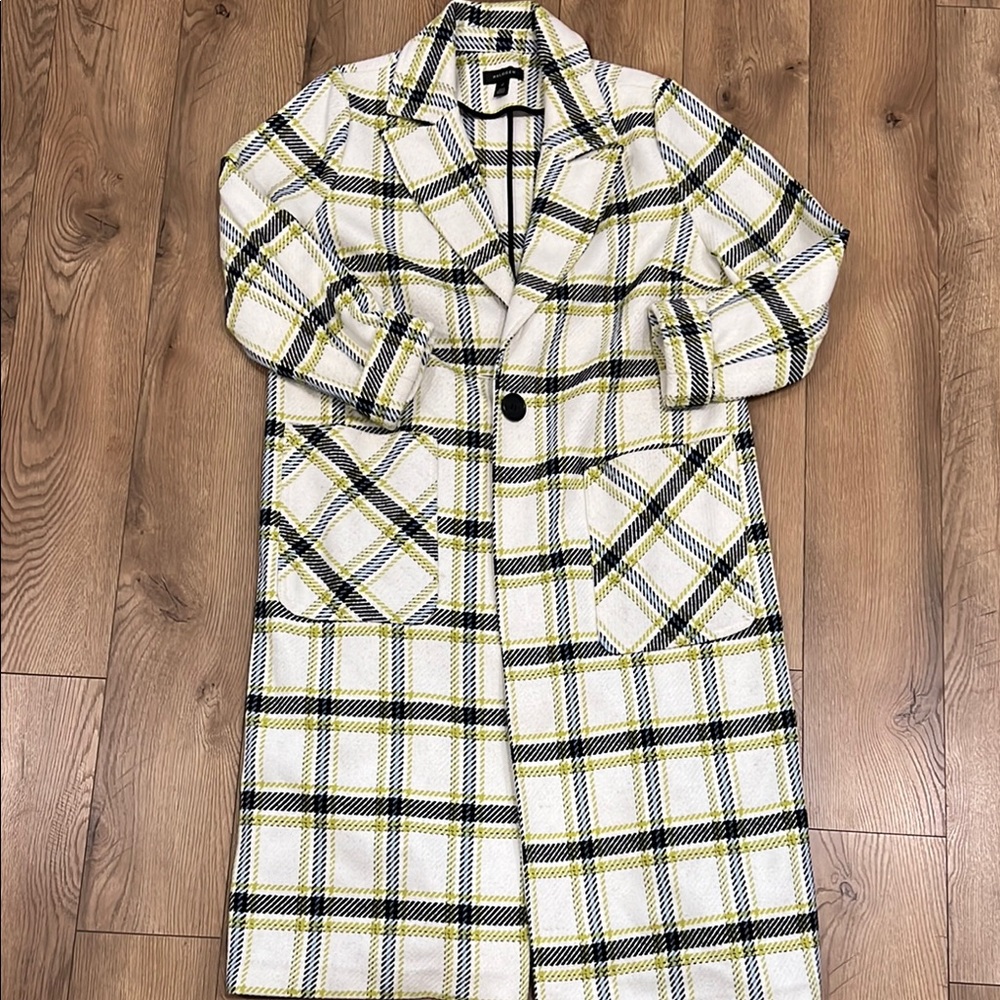 Halogen Plaid Women’s Coat in Yellow and Black